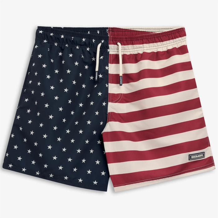 Sebago - Costumi da Bagno Uomo Multicolore - Bend Usa Flag