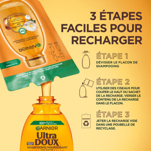 Lot de 6 - Garnier Ultra Doux Huiles Merveilleuses Shampooing Nourrissant à l'Huile d'Argan & de Camélia 600ml - Homme & Femme