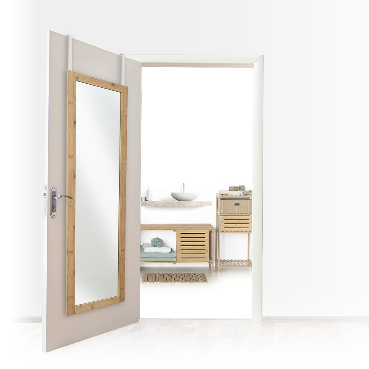 Miroir de porte 110x30cm bambou