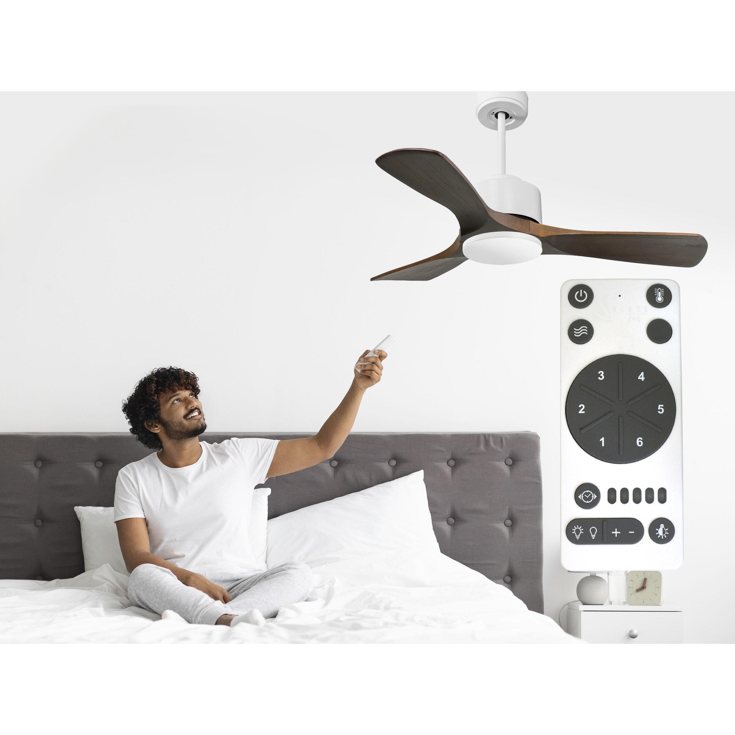Ventilateur de plafond ø106 cm avec Wifi Réversible Hypersilence 40   W Blanc