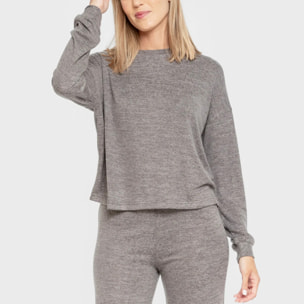 Pijama angorina liso gris marengo