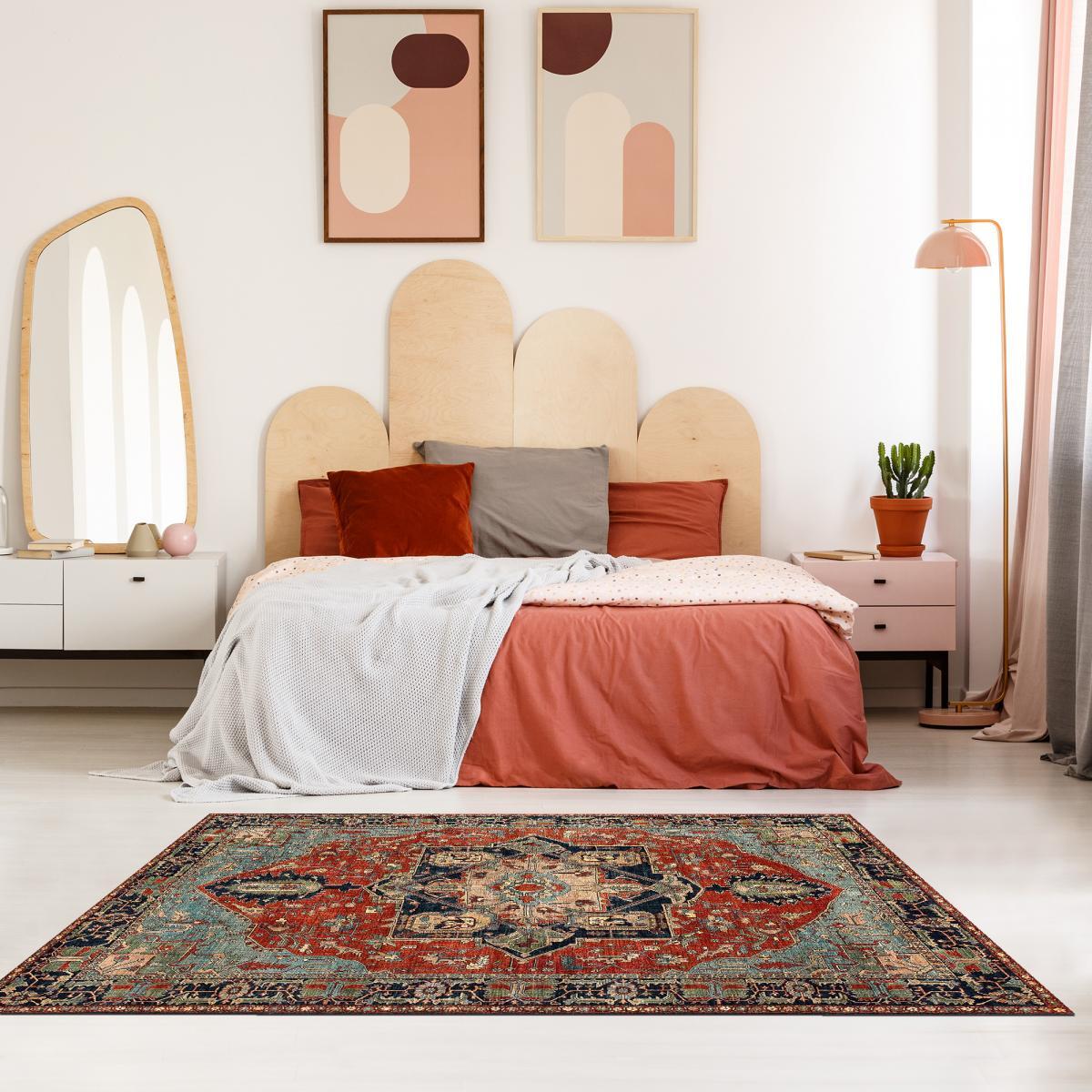 Tapis imprimé Vefu motif Médaillon Oriental