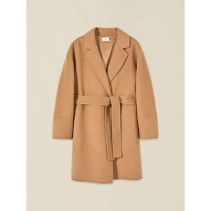 Oltre - Cappotto misto lana con cintura - Beige