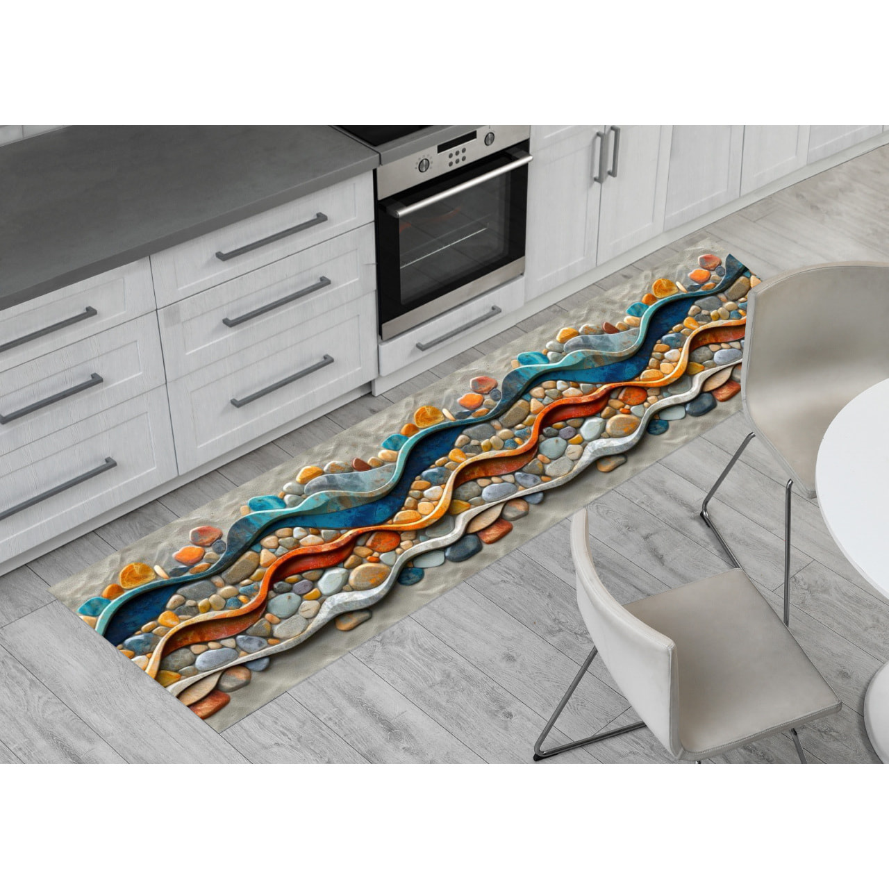 Tappeto Passatoia Cucina Disegno Sabbia