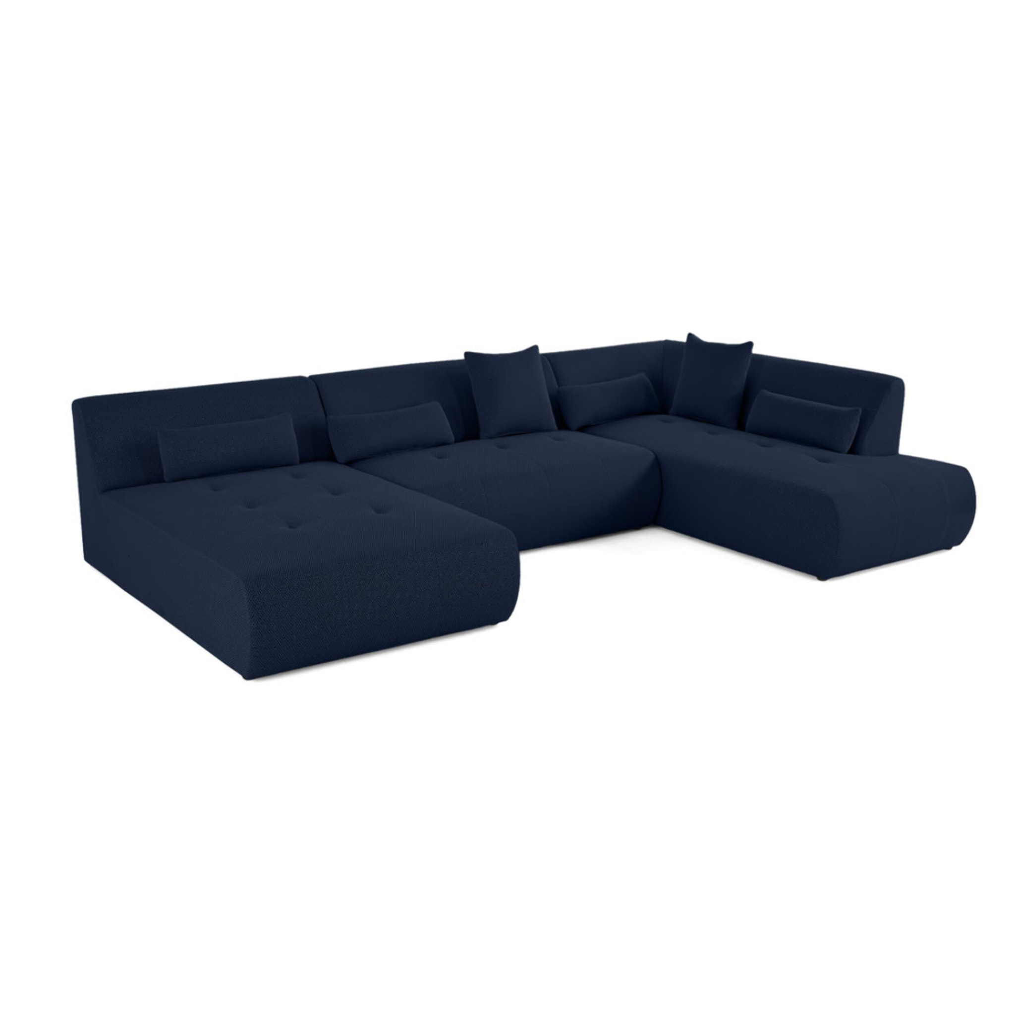 Onyx - canapé panoramique modulable d'angle droit - 7 places - en tissu mailles 3D - Bleu