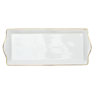 Plat De Service Porcelaine Lisere Dore 34x14cm2
