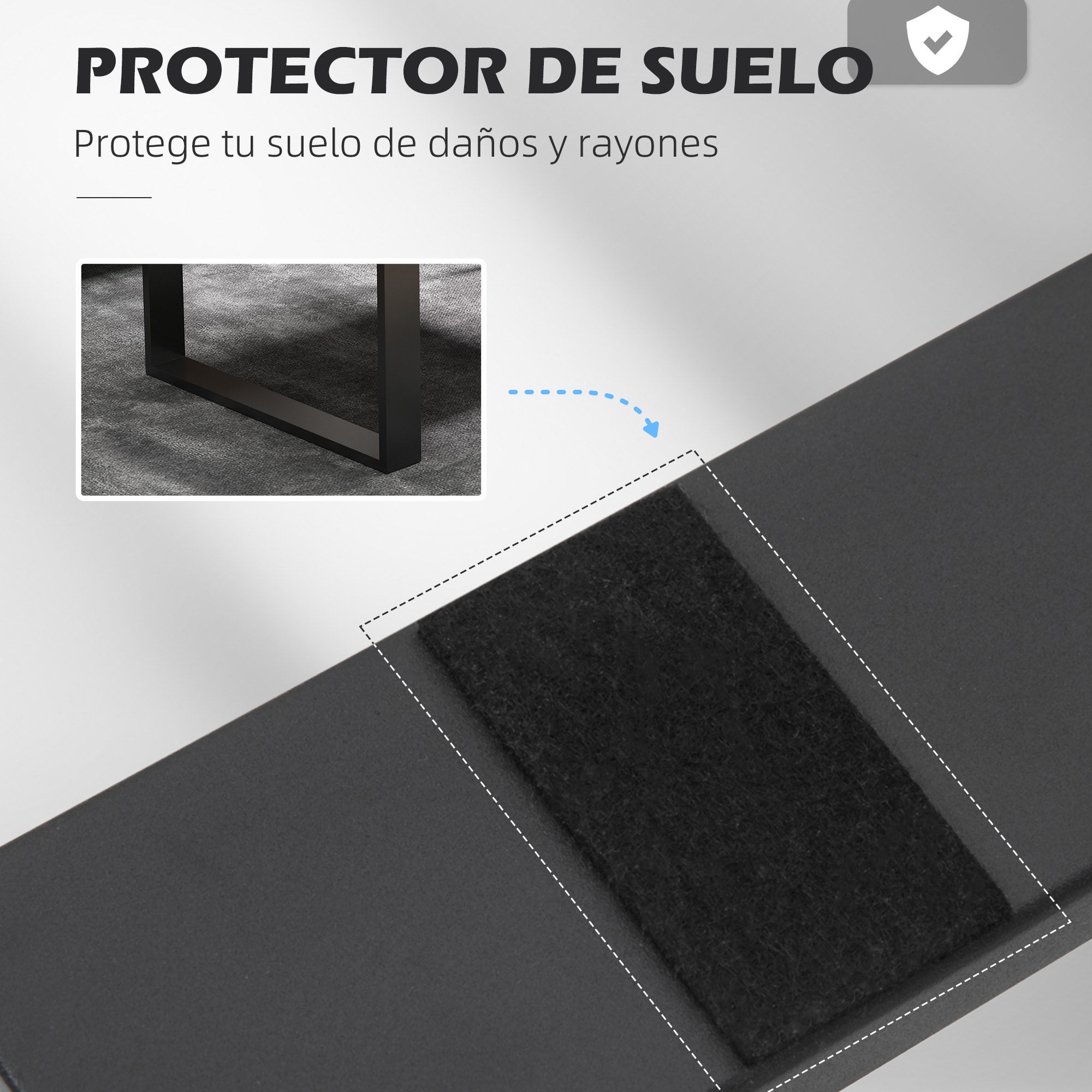 Juego de 2 Patas de Mesa de Acero 70x41 cm Patas Rectangulares de Mesa para Muebles de Bricolaje Estilo Industrial con Tornillos y Protectores de Suelo Negro