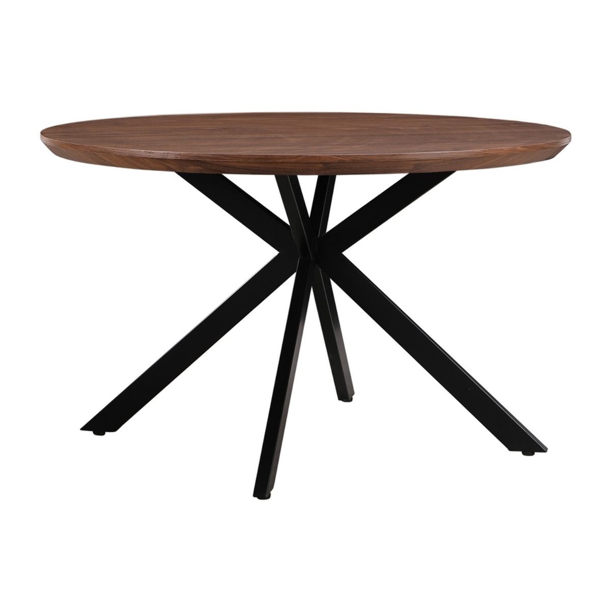 Tavolo tondo 120 cm da soggiorno con top effetto noce - Gabry