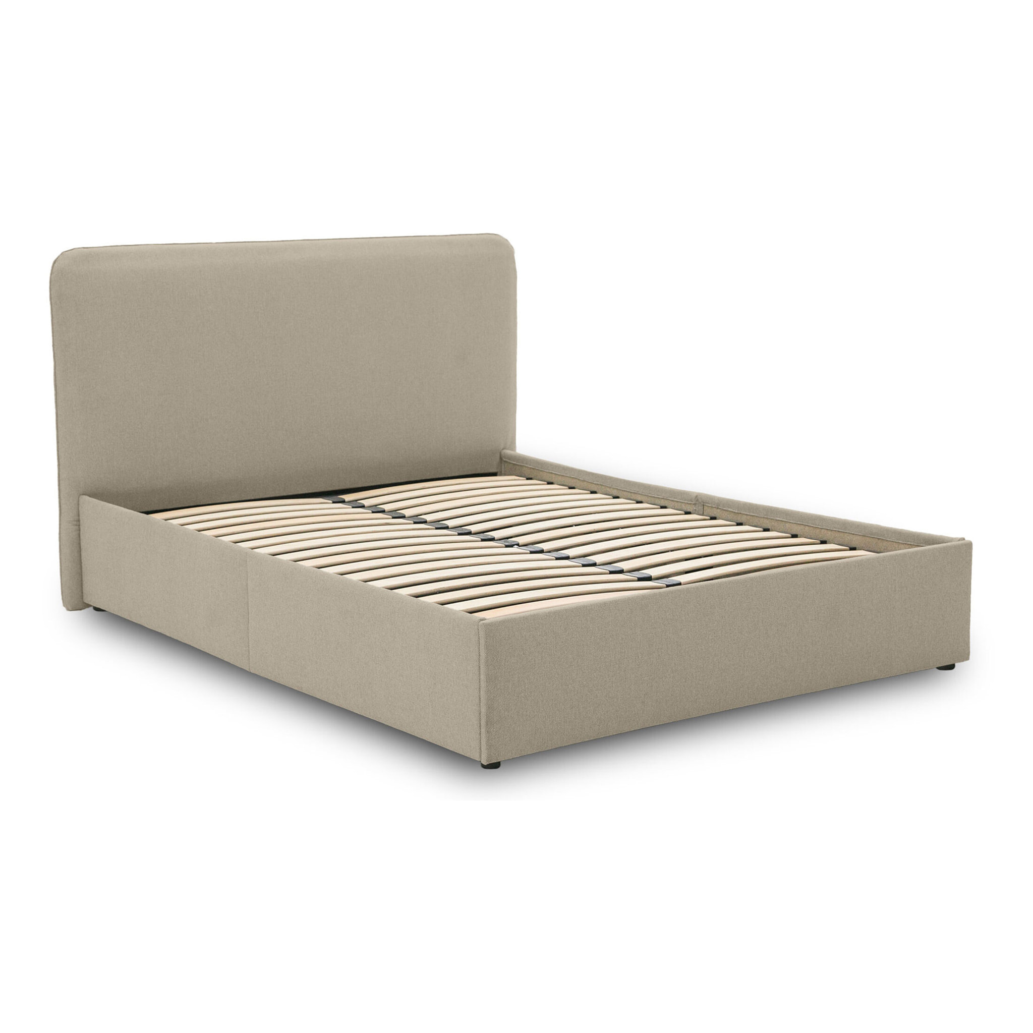 Goyave - lit coffre - 160x200 - en tissu - sommier inclus - Beige