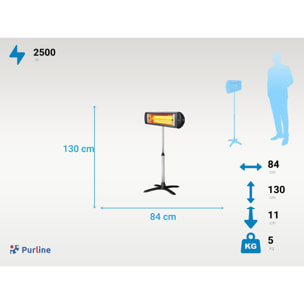 Calefactor halógeno interior o exterior 2500W HEATY EXC 25 PURLINE