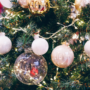 juego de 12 bolas de navidad color iridiscente 5cm - brillantes y mate