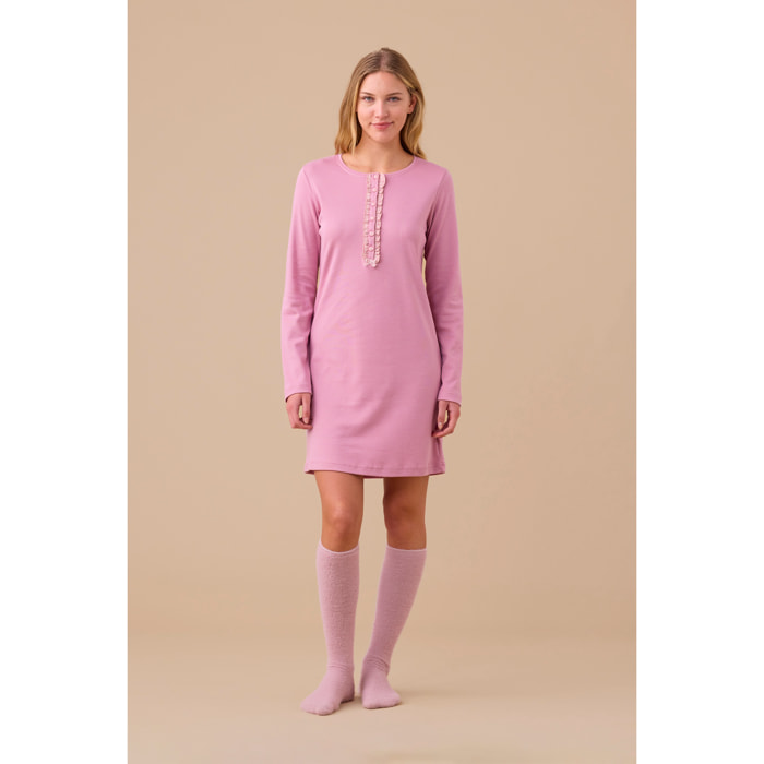 Camicia da notte donna caldo cotone articolo quadretto. Noidinotte