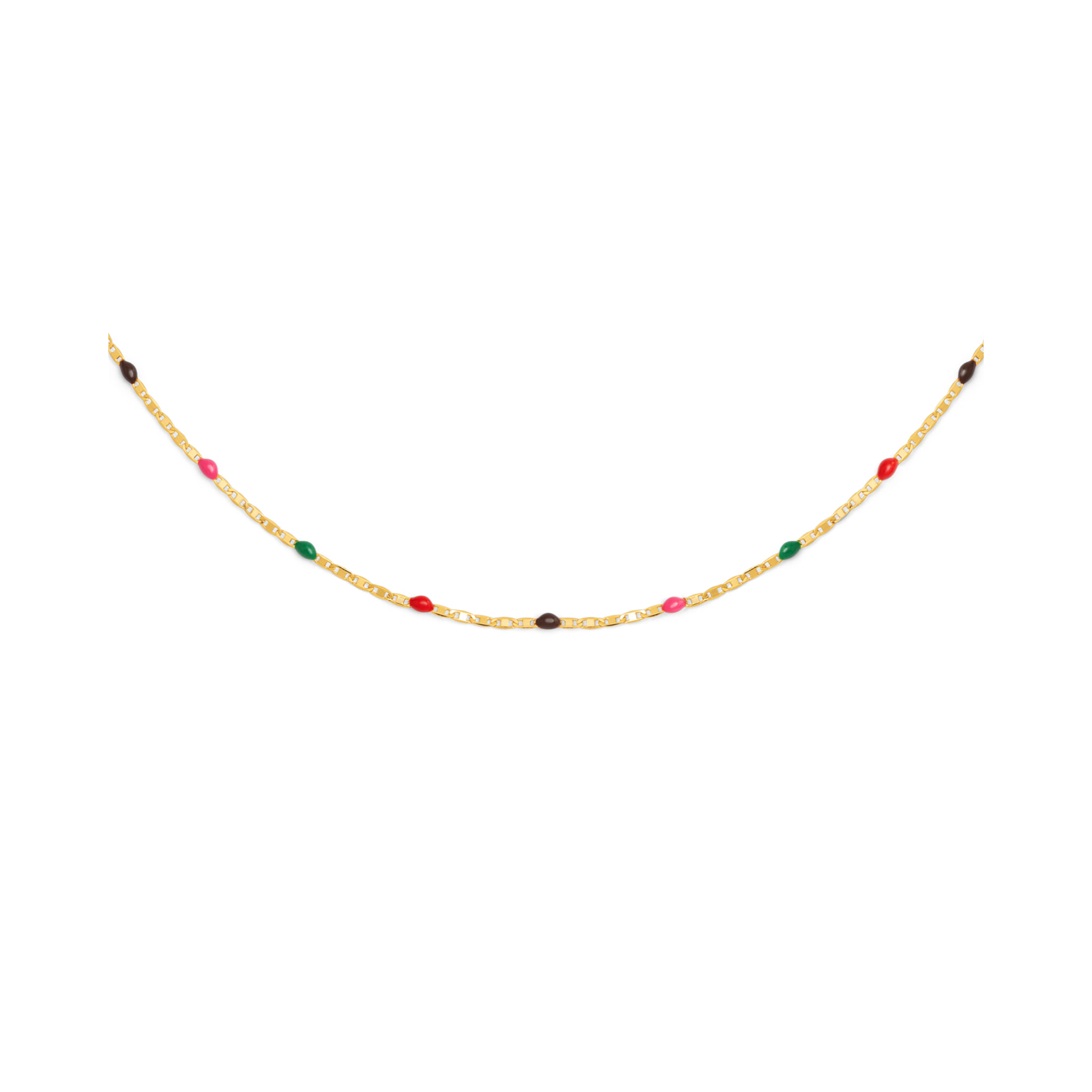 Collar Fine Enamel Miel Baño Oro