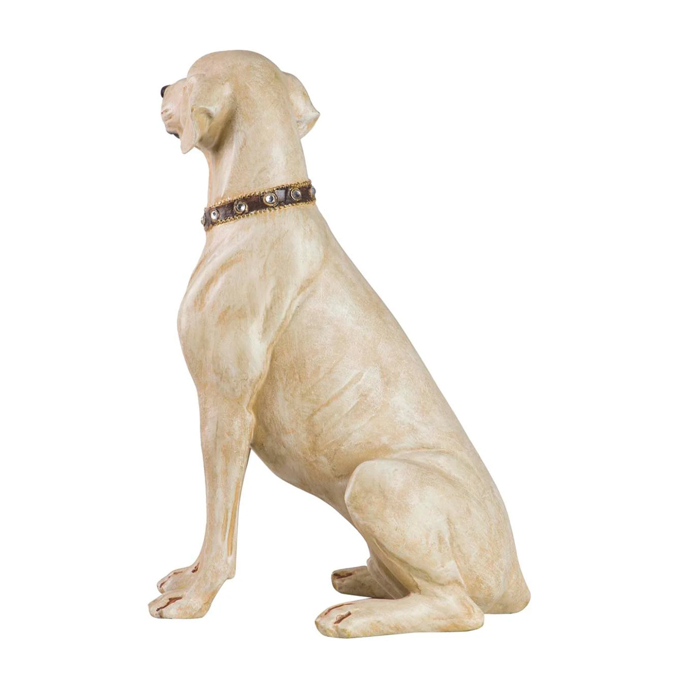 Figura Perro Labrador Resina Beige 20x29x40 Cm