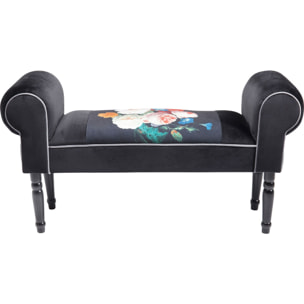 Banc Wing velours noir fleurs Kare Design