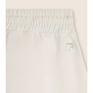 Pantaloni cropped in felpa di cotone tinto effetto vintage