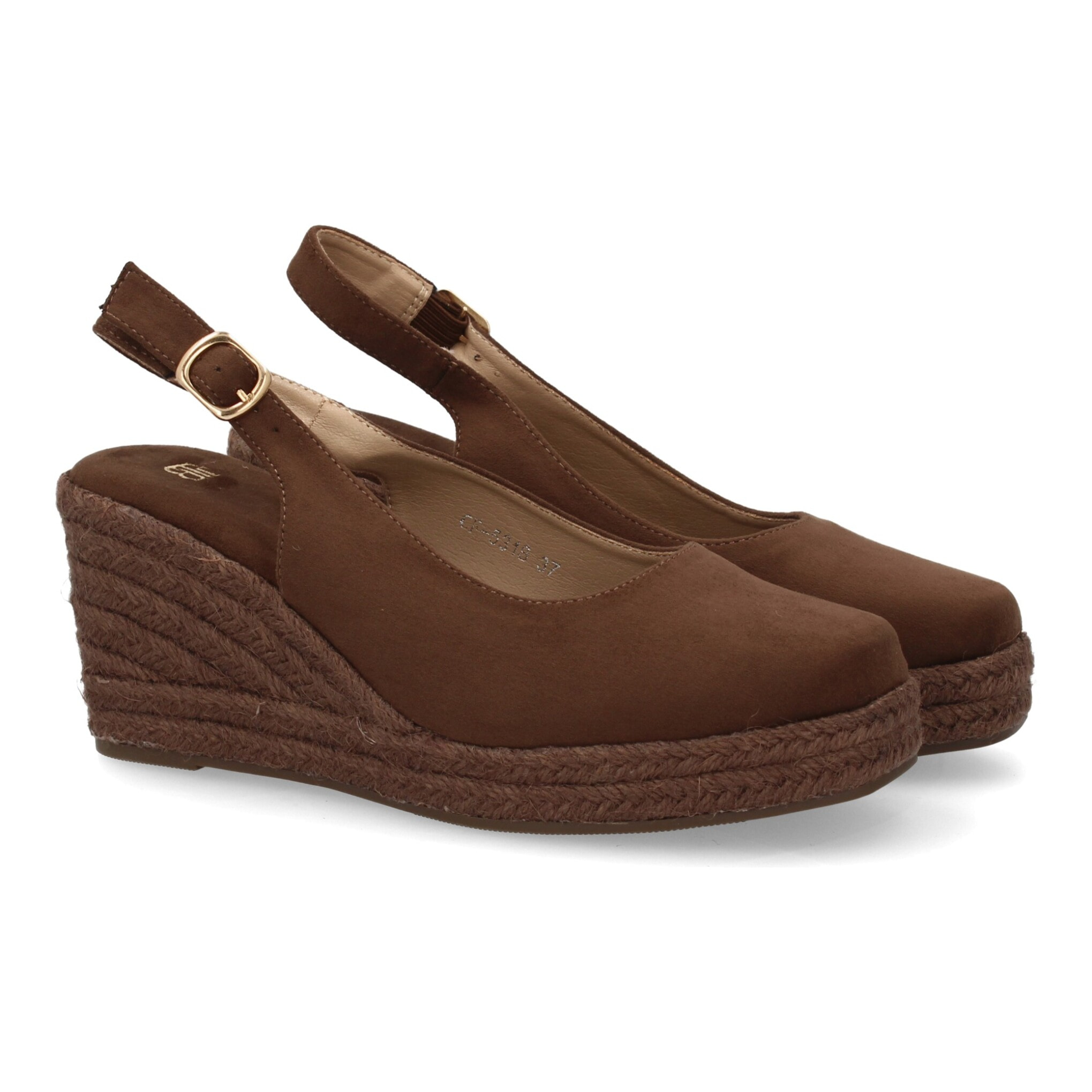 Alpargata cuña mujer talón abierto y pulsera ajustable