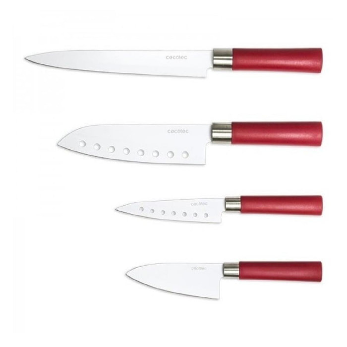 Coltelli Set di 4 coltelli Santoku con rivestimento in ceramica Cecotec