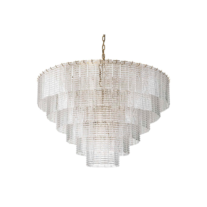 Lampara Techo Cristal Metal Dorado 102x102x64 Cm