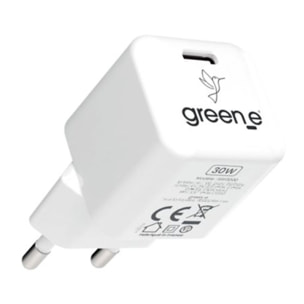 Chargeur GREEN_E USB-C 30W Blanc Origine France Garantie