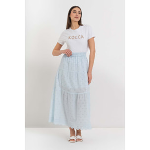 Kocca - Gonna lunga a balze da donna in cotone con ricamo floreale Donna
