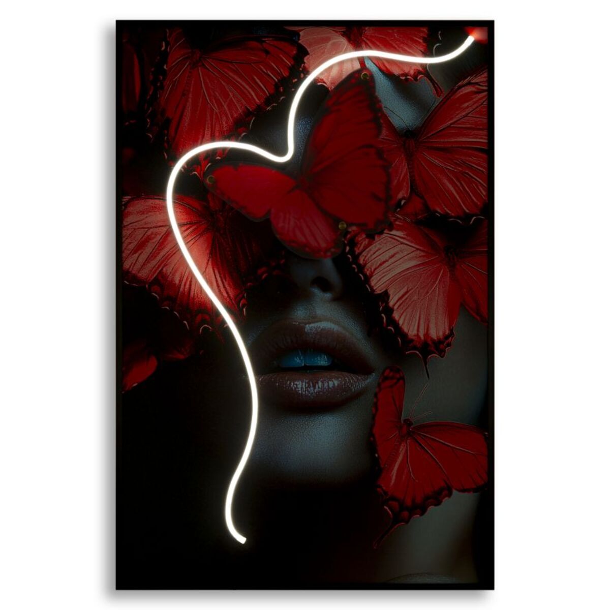 STAMPA C/LED SU TELA BUTTERFLIES CM 60X3,5X90 (APPLICAZIONE 3D ACRILICO)