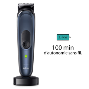 Braun Tondeuse 10 en 1 - Kit pour Barbe, Cheveux, Corps - Series 7 MGK7421 - Noir/Bleu