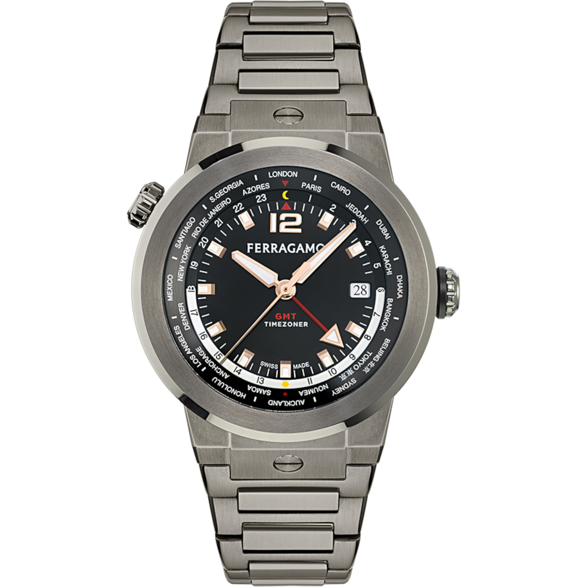 Ferragamo Orologio Analogico Al Quarzo F-80 Worldtime