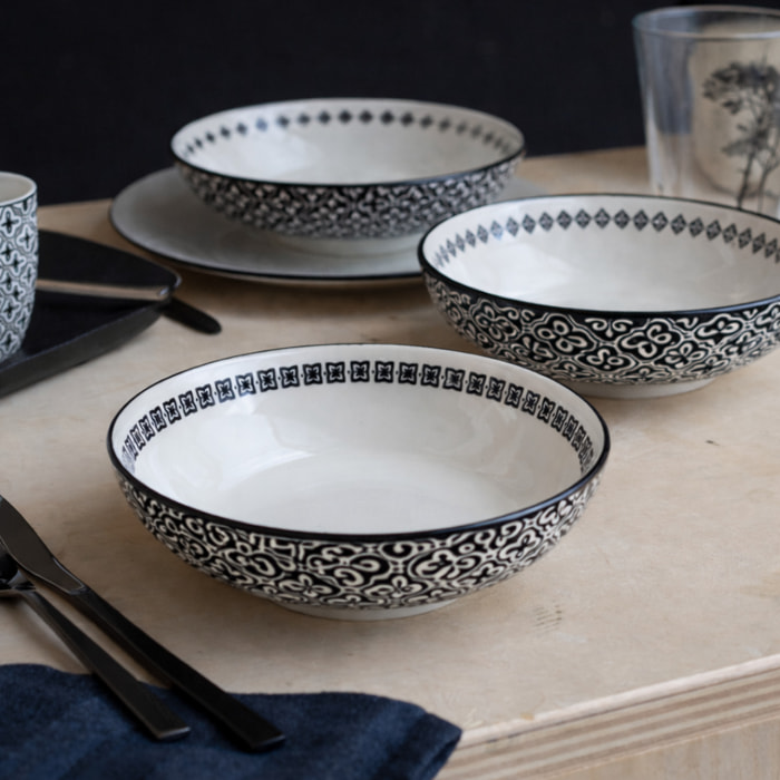 Lot de 6 assiettes creuses, VILLA LES PINS