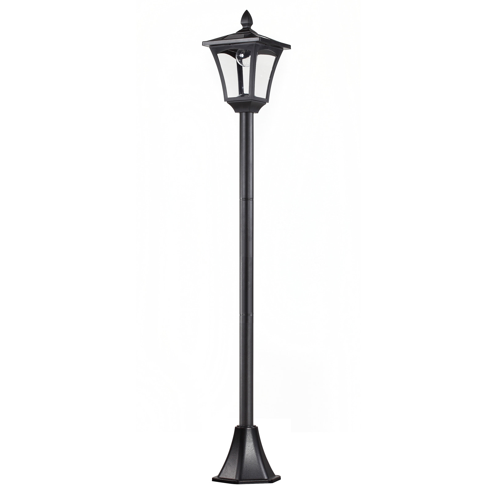 Outsunny Luminaire extérieur solaire lampadaire lanterne classique LED 40 Lm dim. 18L x 18l x 160H cm noir