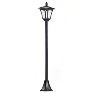 Outsunny Luminaire extérieur solaire lampadaire lanterne classique LED 40 Lm dim. 18L x 18l x 160H cm noir