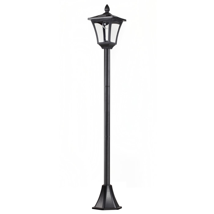 Outsunny Luminaire extérieur solaire lampadaire lanterne classique LED 40 Lm dim. 18L x 18l x 160H cm noir