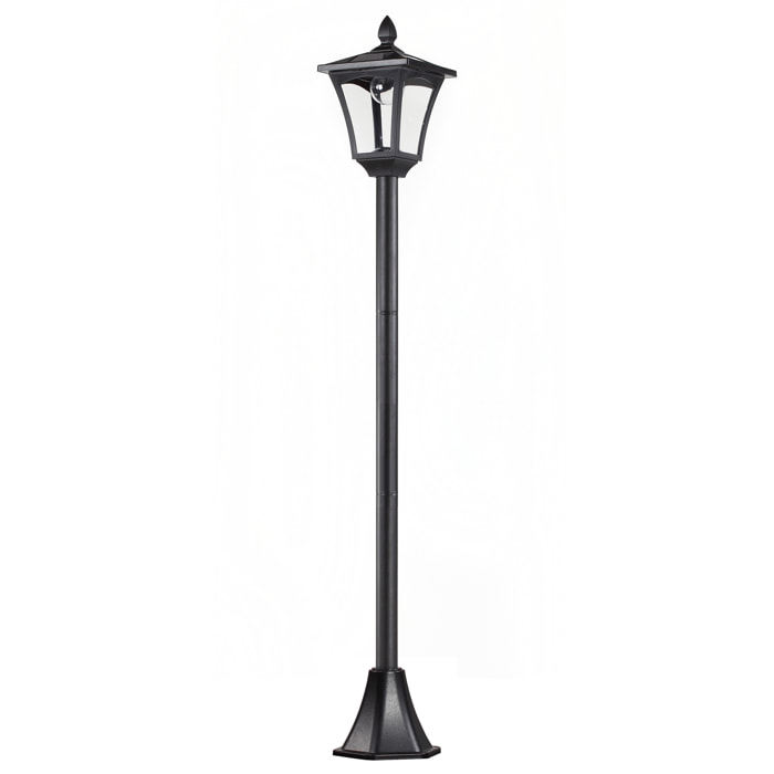 Outsunny Luminaire extérieur solaire lampadaire lanterne classique LED 40 Lm dim. 18L x 18l x 160H cm noir