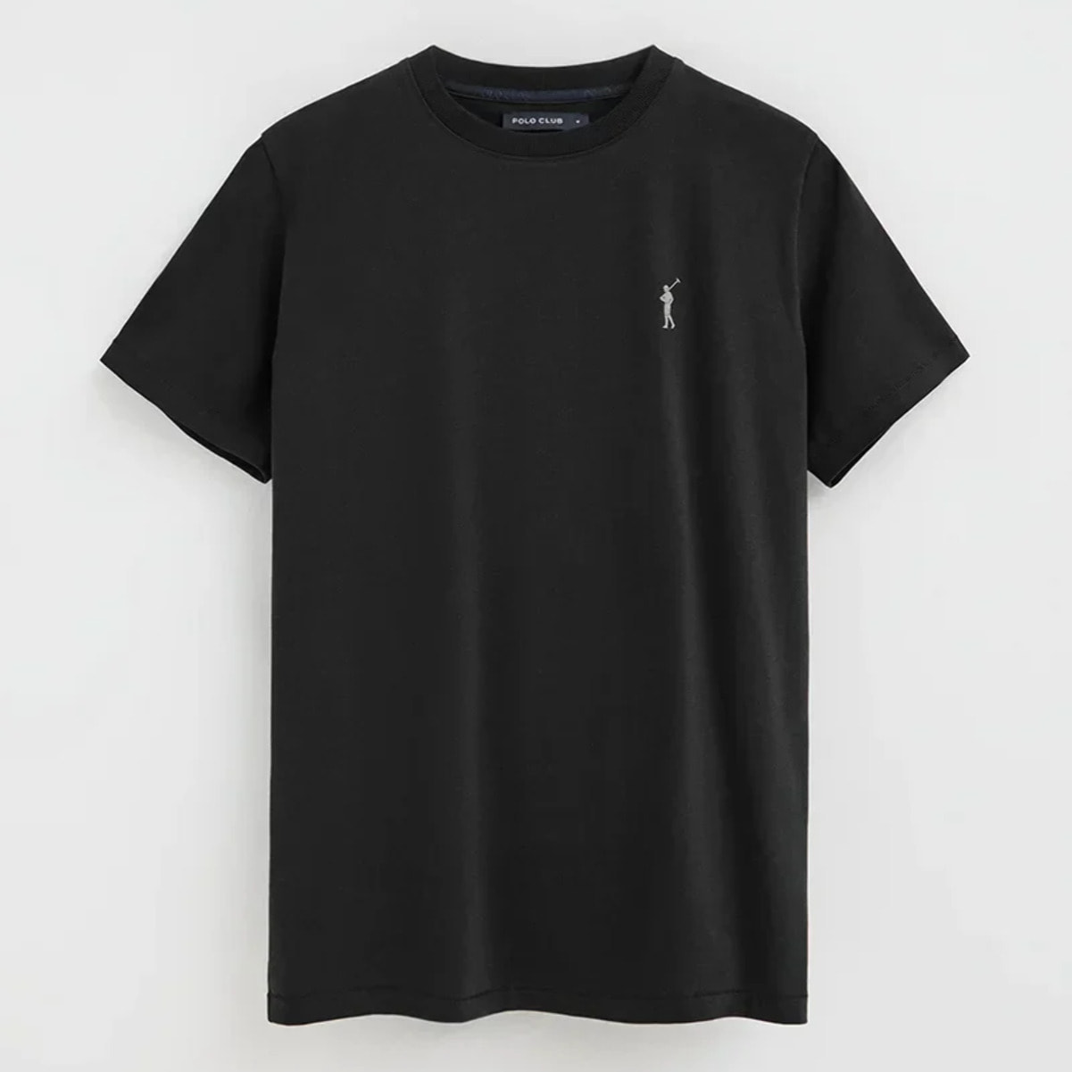 Camiseta negra de manga corta con logo engomado Rigby Go