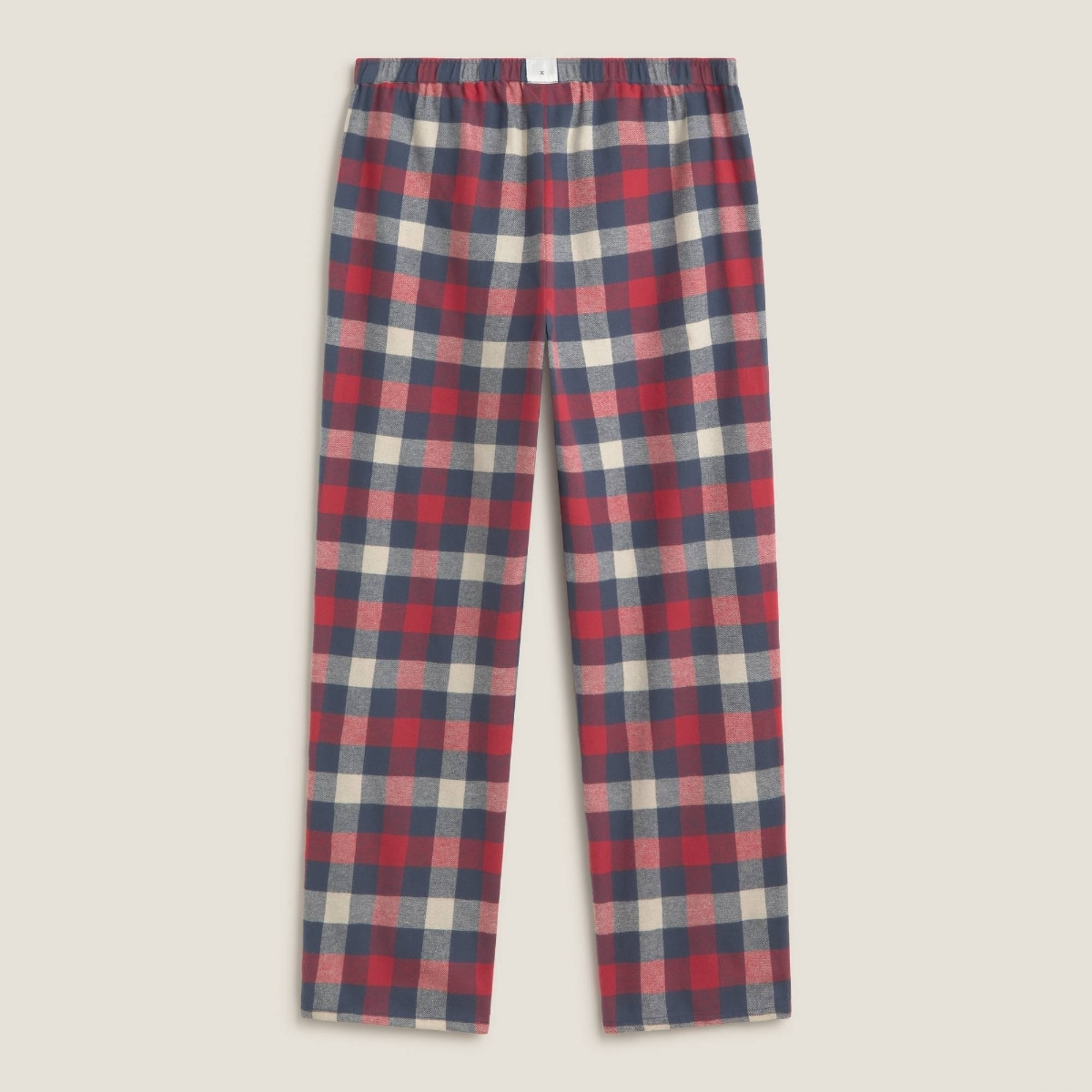 Pantalón de algodón franela con cuadros Neusa color marfil crudo 100% Algodón