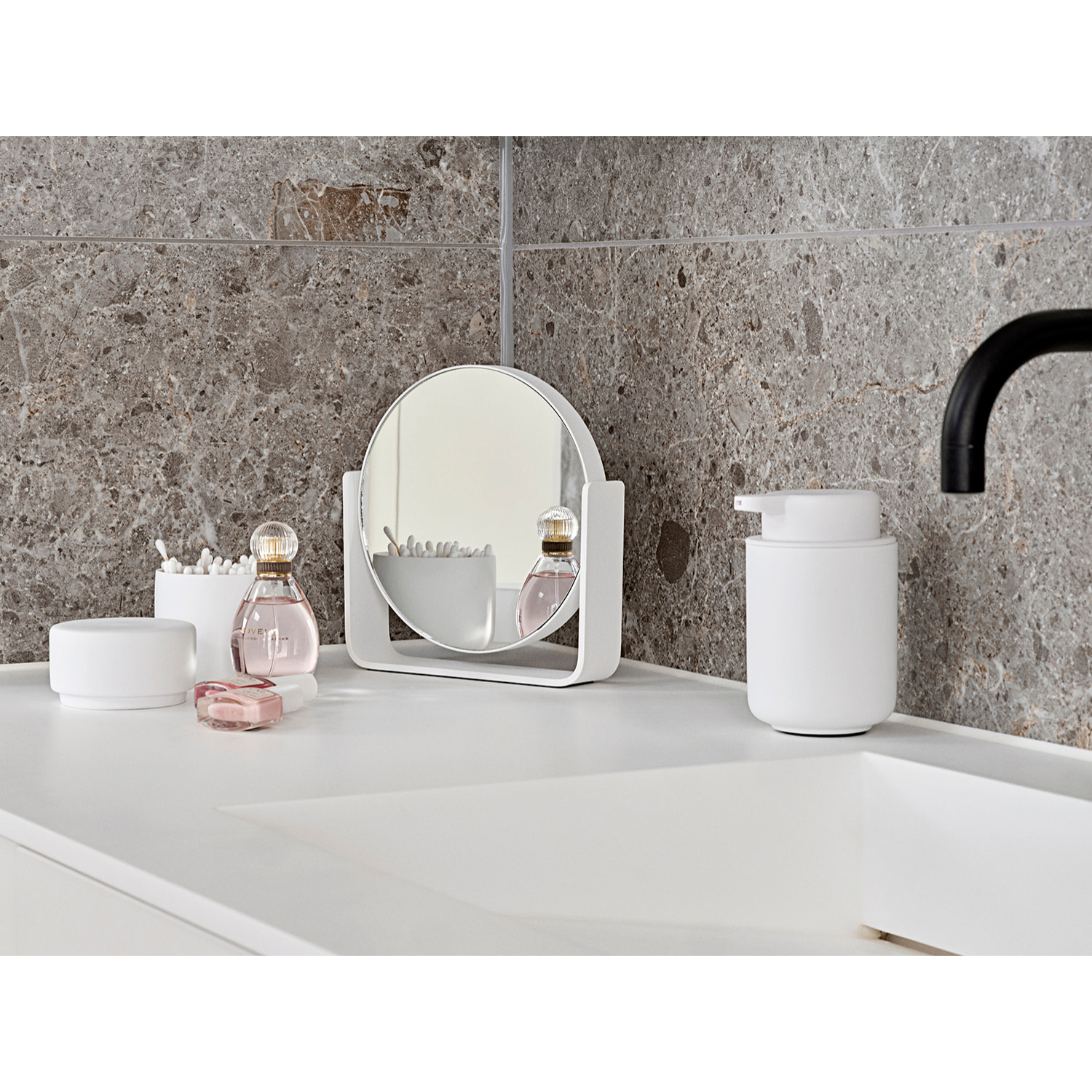 Miroir de table avec grossissement 5 x Ume Gris clair