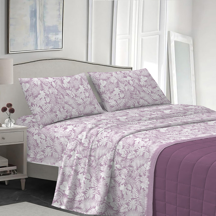 Completo letto clorofilla rosa 100% cotone