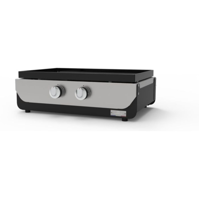 Plancha gaz LE MARQUIER PLOG260DP noir 2  brûleurs à poser, 60x40 cm