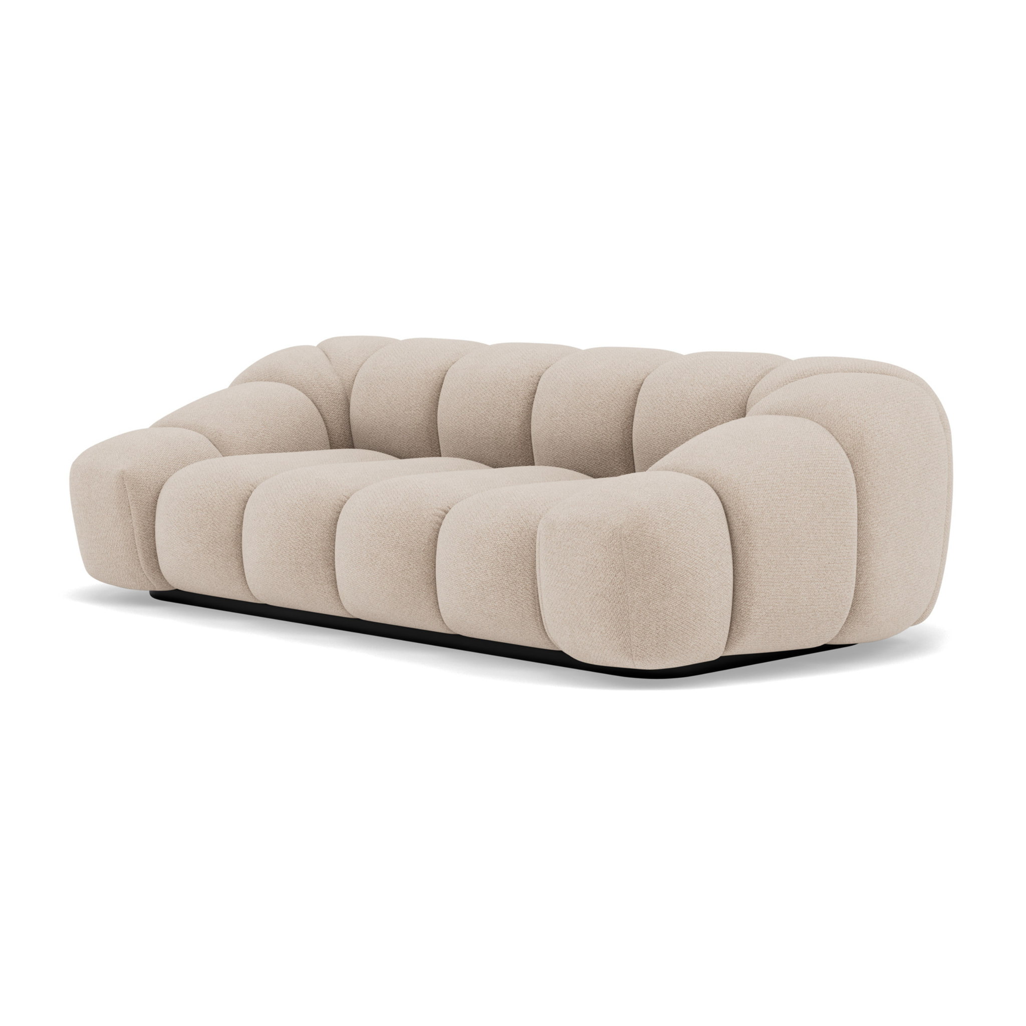 Ava - canapé 3 places bubble en velours texturé - Beige