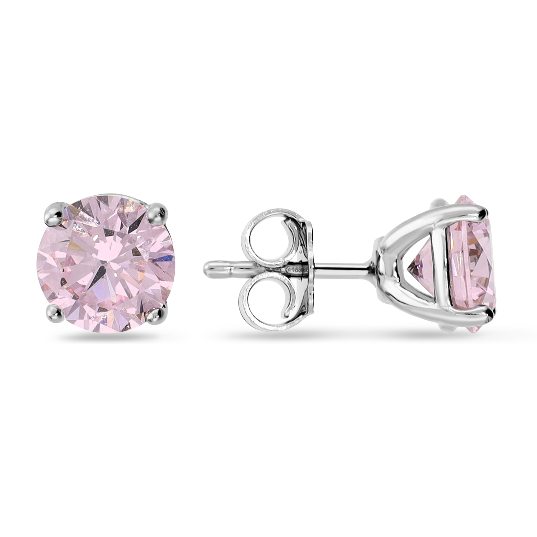 Orecchini Punto Luce in Argento 925 con Cubic Zirconia Rosa