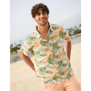 Camisa Manga Corta Beige - Thunder