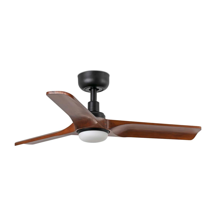 HEYWOOD S LED Ventilatore a soffitto nero/legno scuro