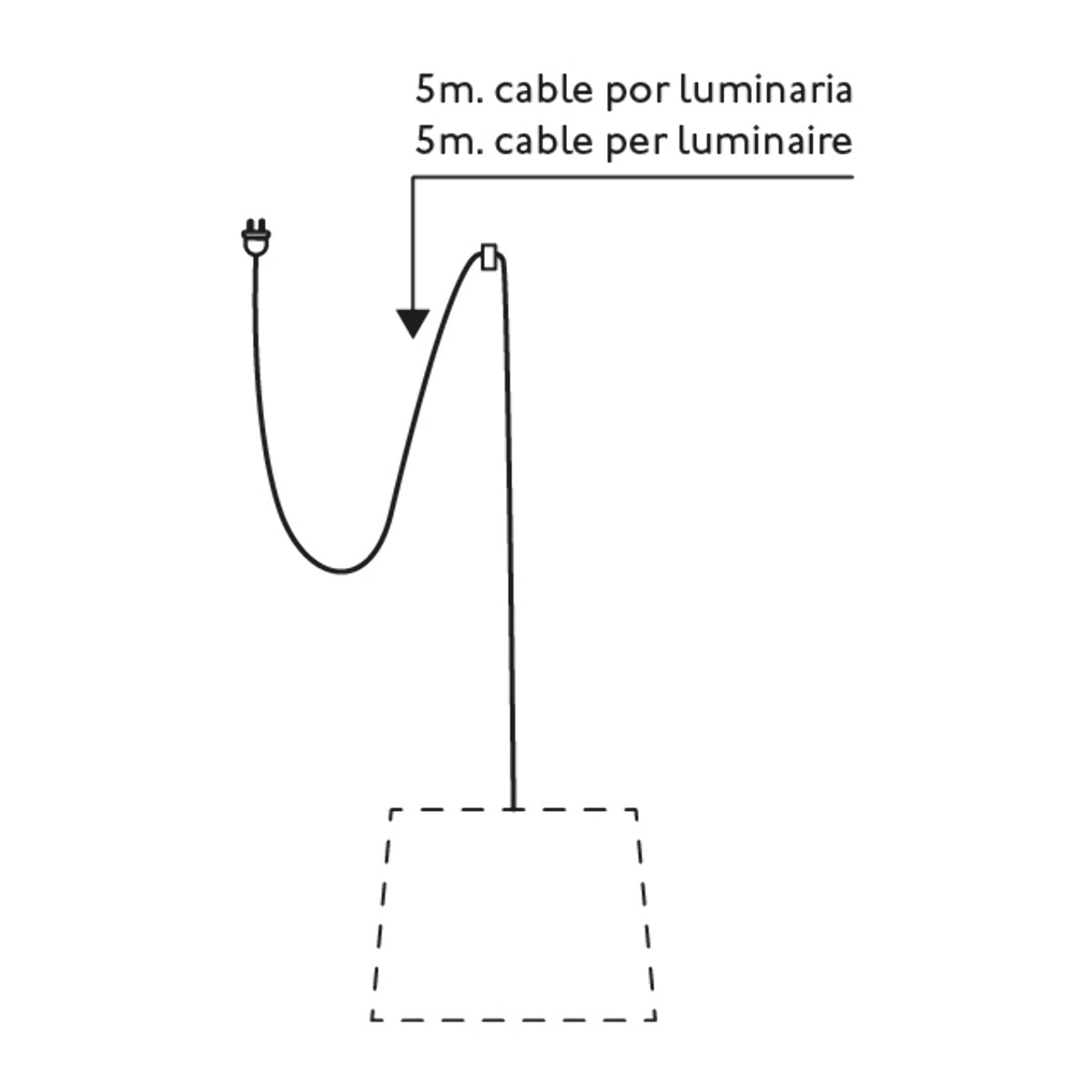 SAMBA Lámpara colgante negra/verde con clavija