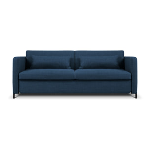Canapé convertible "Yanis" 3 places en tissu structurel bleu