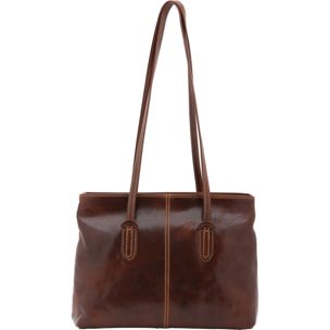 Borsa a spalla da donna - Modello Iduna Lux - Vera pelle - 35.0 x 26.0 x 12.0 cm