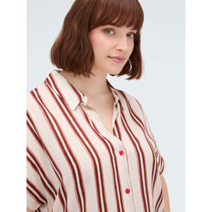 Fiorella Rubino - Camicia a righe in viscosa - Beige