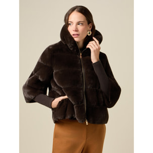 Oltre - Chaqueta en tejido peludo - Marrón