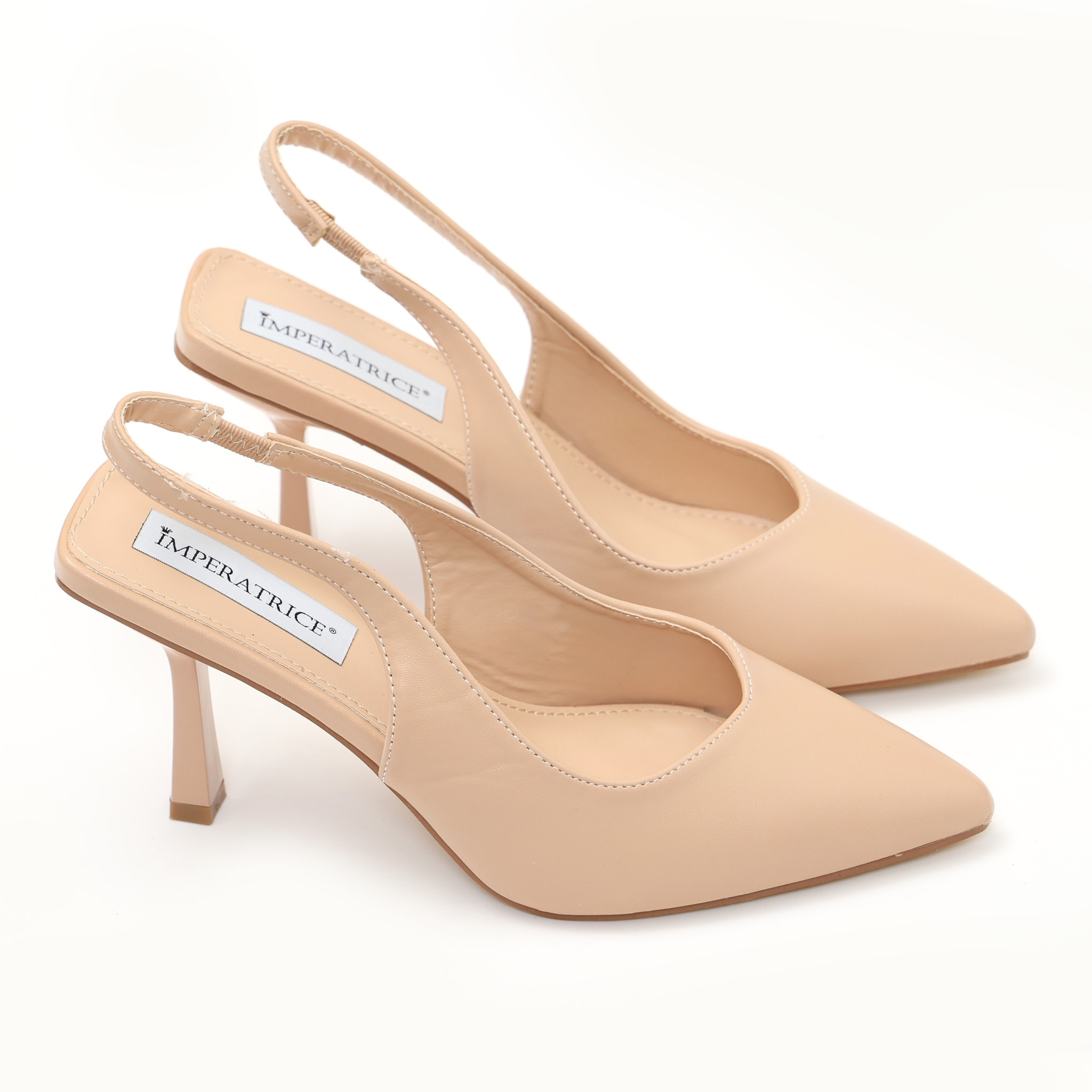 Dècolletè slingback in simil pelle