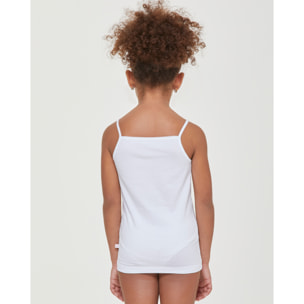 Canotta girocollo a spalla stretta bimba in cotone organico