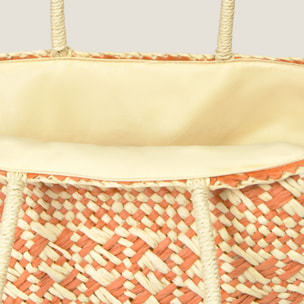 Bolso de playa mimbre Zandra color naranja
